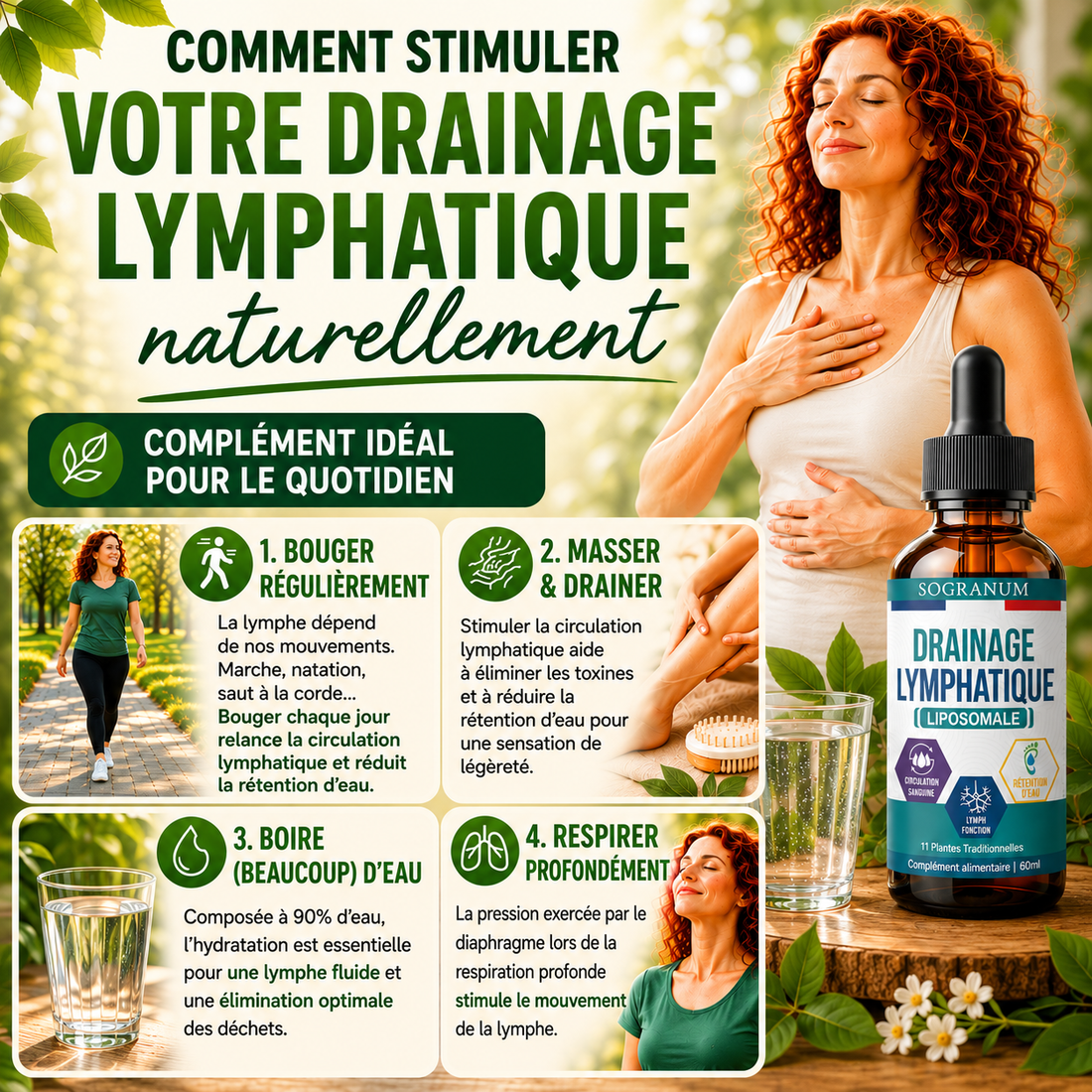Exercices pour stimuler naturellement le drainage lymphatique des jambes